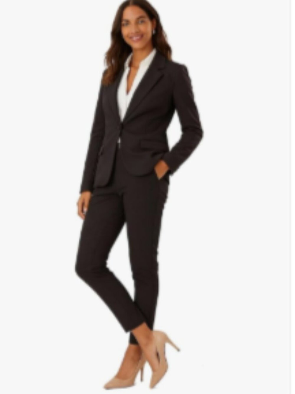 Women’s Size 14 Black Two Piece Suit Professional Work Outfit for Office